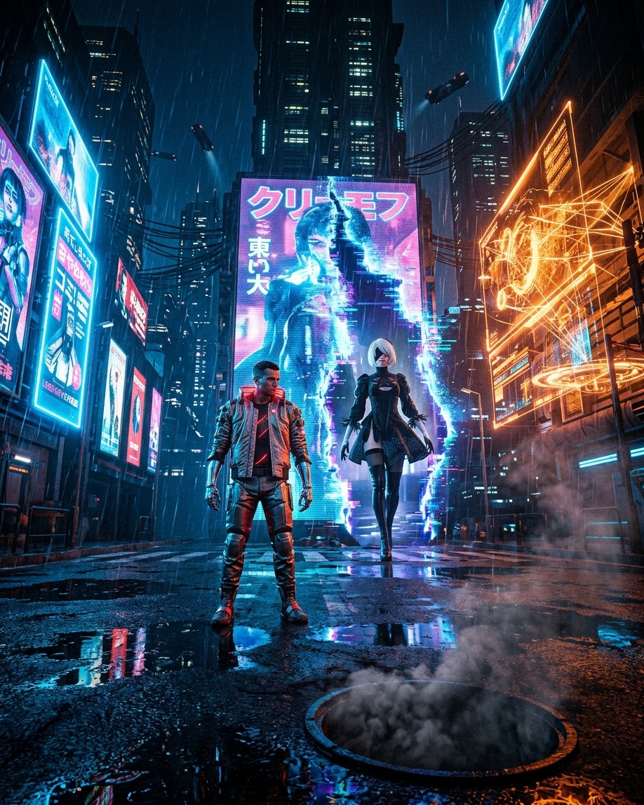 2B × V (Cyberpunk 2077)