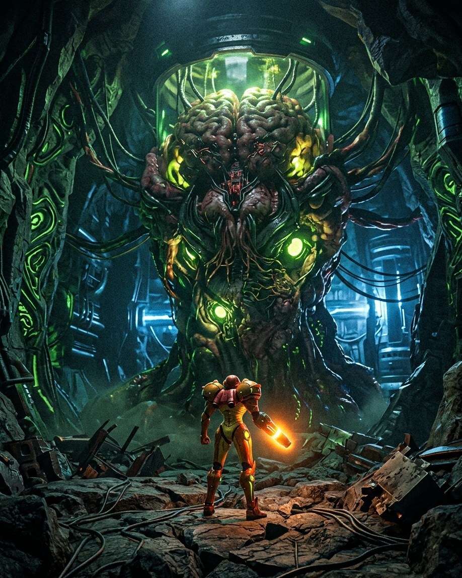 Samus Aran × Mother Brain